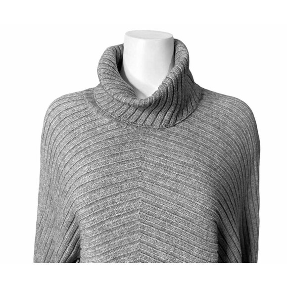Slate & Willow Grey Ribbed Knit Dolman Sleeve Sweater Turtleneck Size L Knit Top - Picture 3 of 7